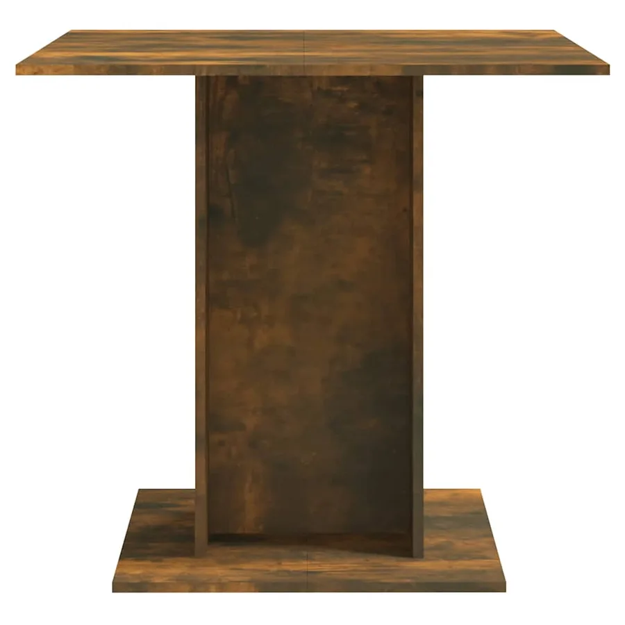 Table à dîner Chêne fumé 80x80x75 cm Bois d'ingénierie - 5