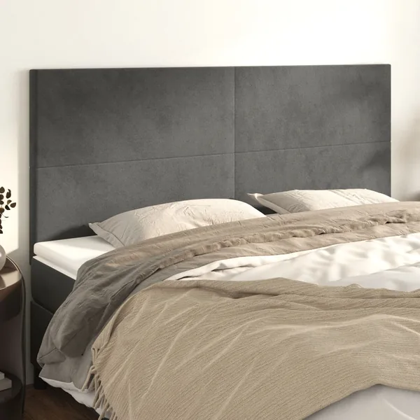 Tête de lit Gris foncé 180 x 5 x 118/128 cm Velours