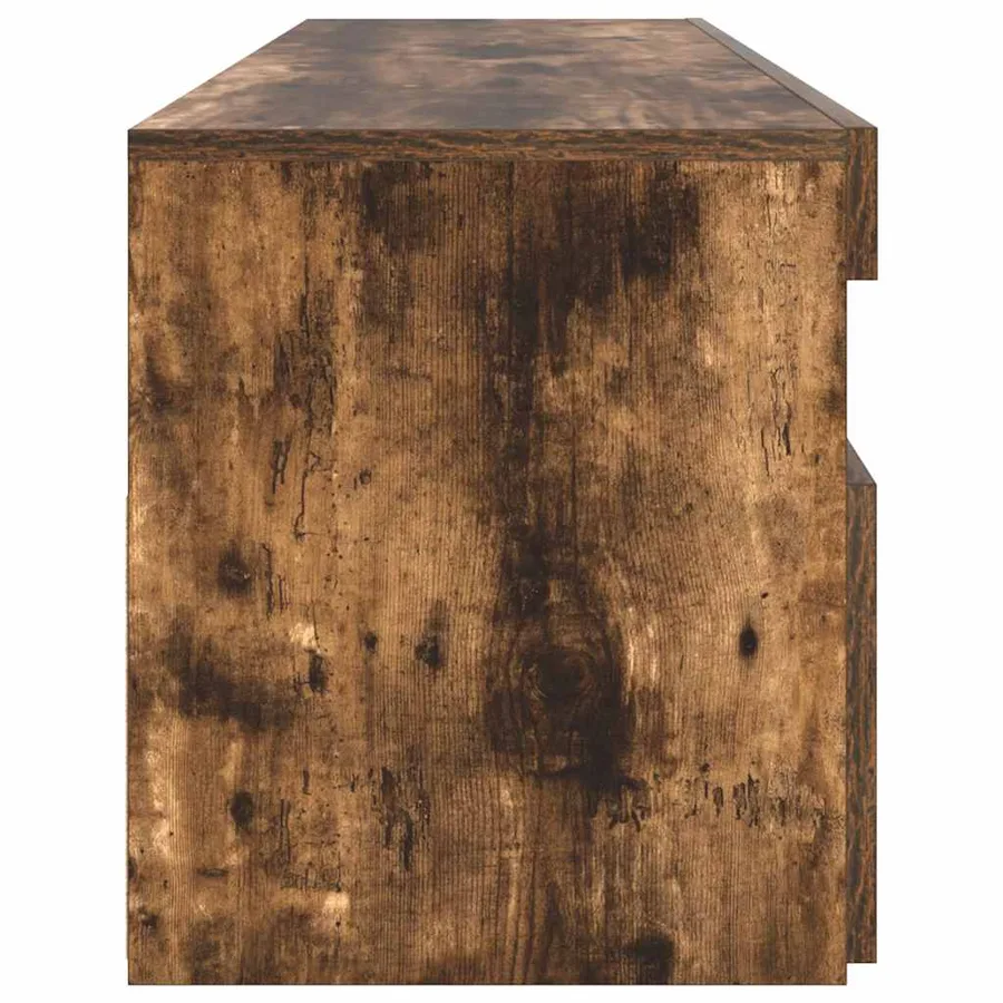Meuble TV avec lumières LED Chêne fumé 90x35x40 cm - 9