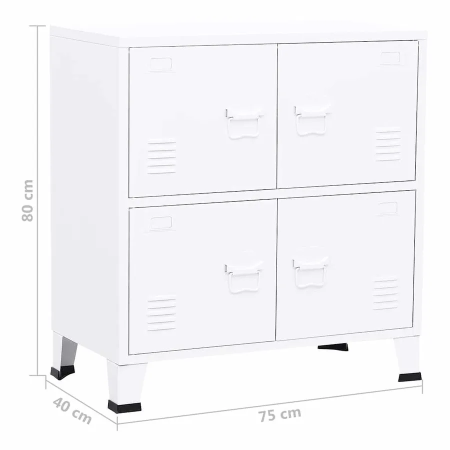 Coffre de rangement industriel Blanc 75x40x80 cm Acier - 9