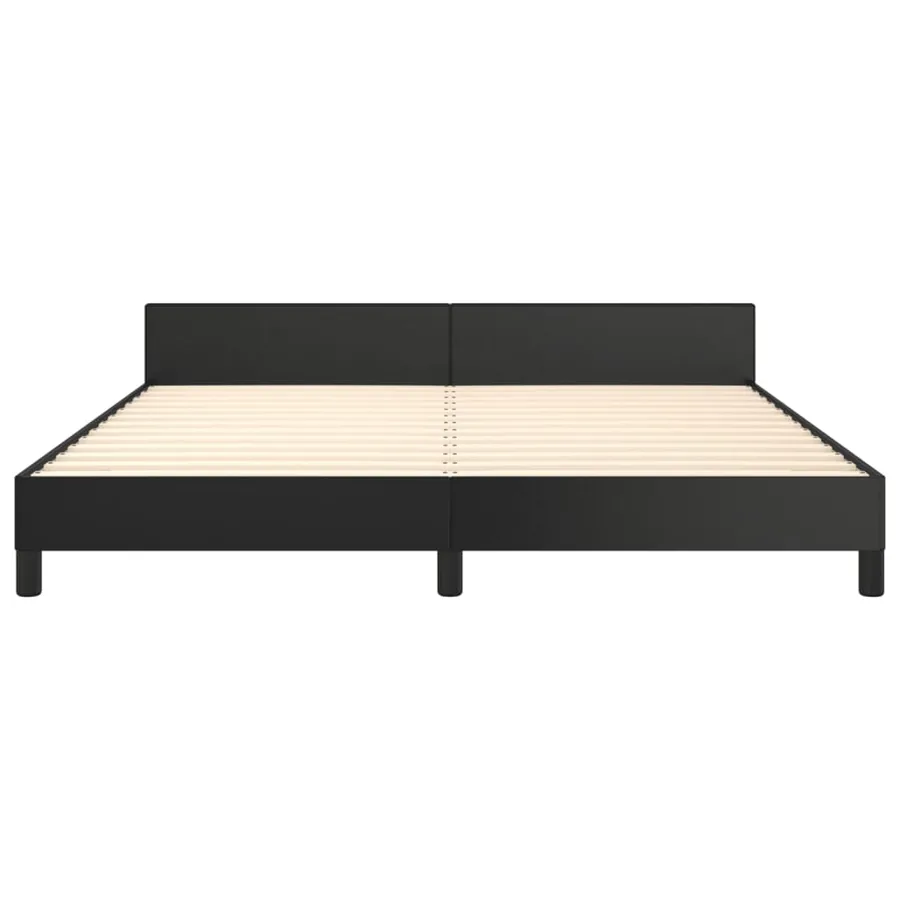 Cadre de lit sans matelas noir 160x200 cm similicuir - 6