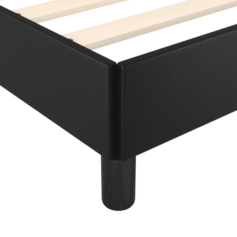 Cadre de lit sans matelas noir 160x200 cm similicuir - 8