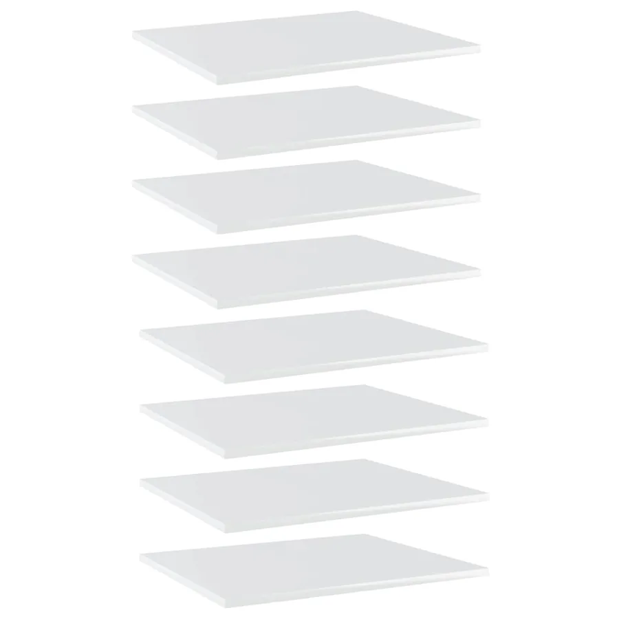 Panneaux bibliothèque 8pcs Blanc brillant 60x50x1,5cm Aggloméré