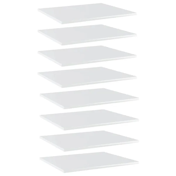 Panneaux bibliothèque 8pcs Blanc brillant 60x50x1,5cm Aggloméré