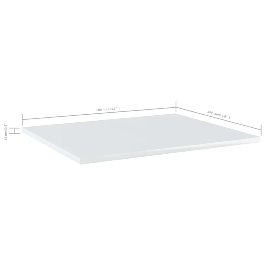 Panneaux bibliothèque 8pcs Blanc brillant 60x50x1,5cm Aggloméré - 6