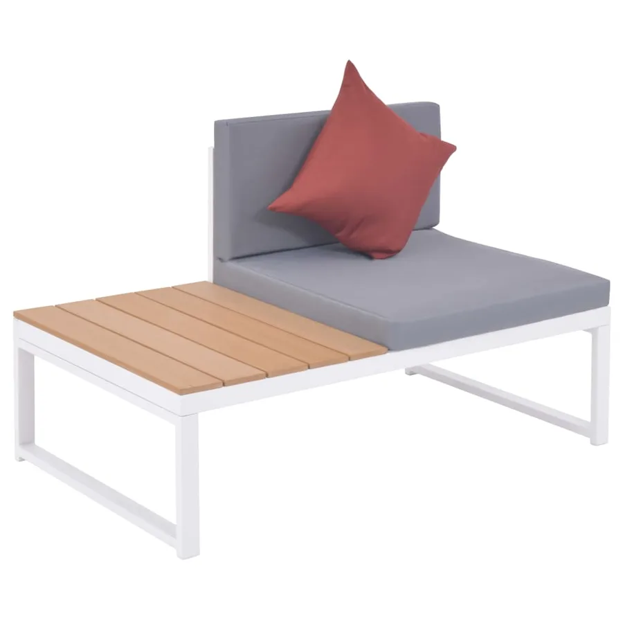 Salon de jardin 4 pcs avec coussins Aluminium et WPC - 8