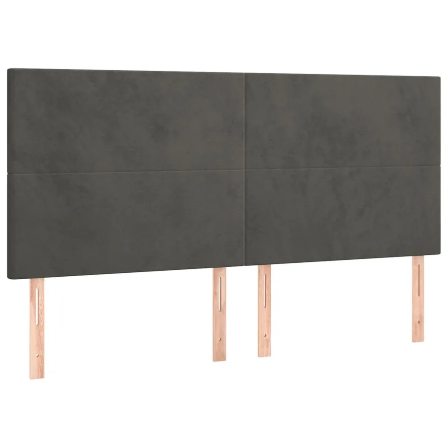 Cadre de lit sans matelas gris foncé 160x200 cm velours - 9