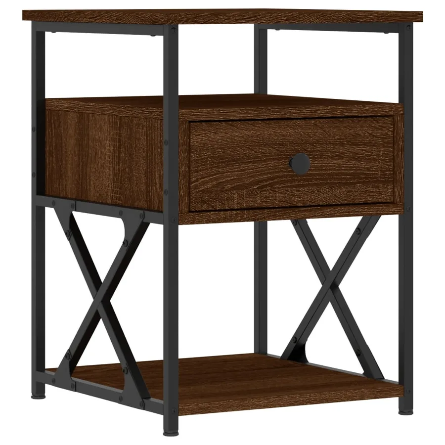 Tables de chevet 2pcs chêne marron 40x42x55cm bois d'ingénierie - 5