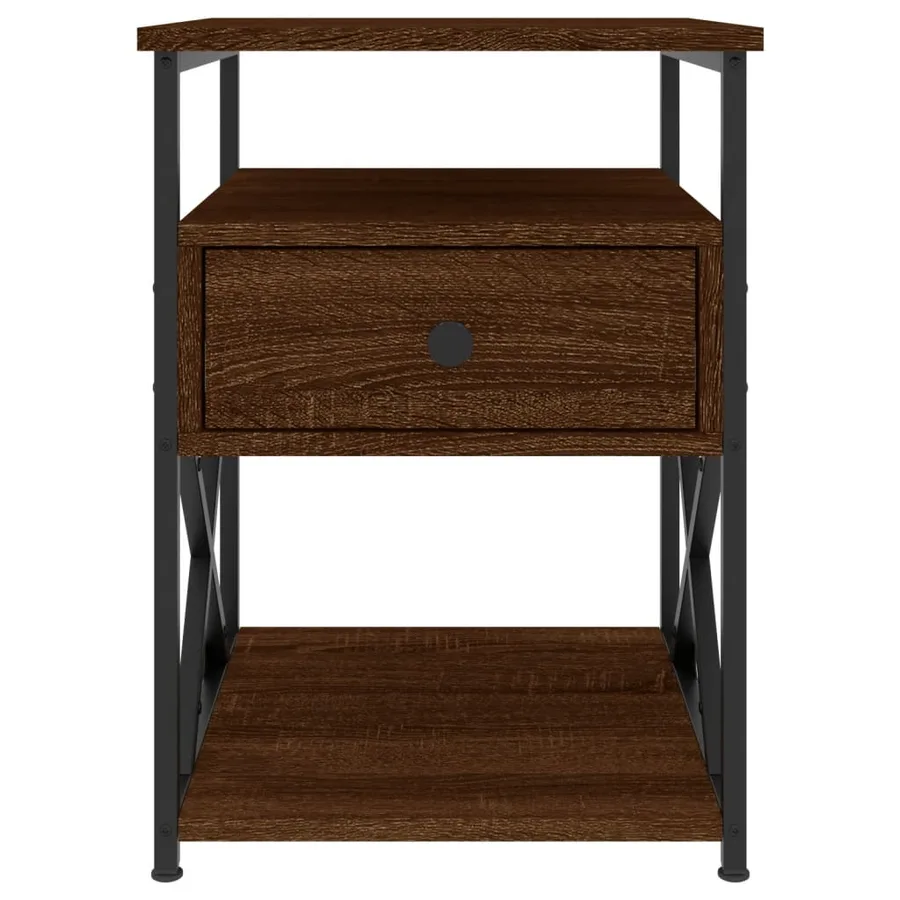 Tables de chevet 2pcs chêne marron 40x42x55cm bois d'ingénierie - 6