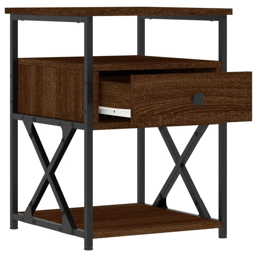 Tables de chevet 2pcs chêne marron 40x42x55cm bois d'ingénierie - 7