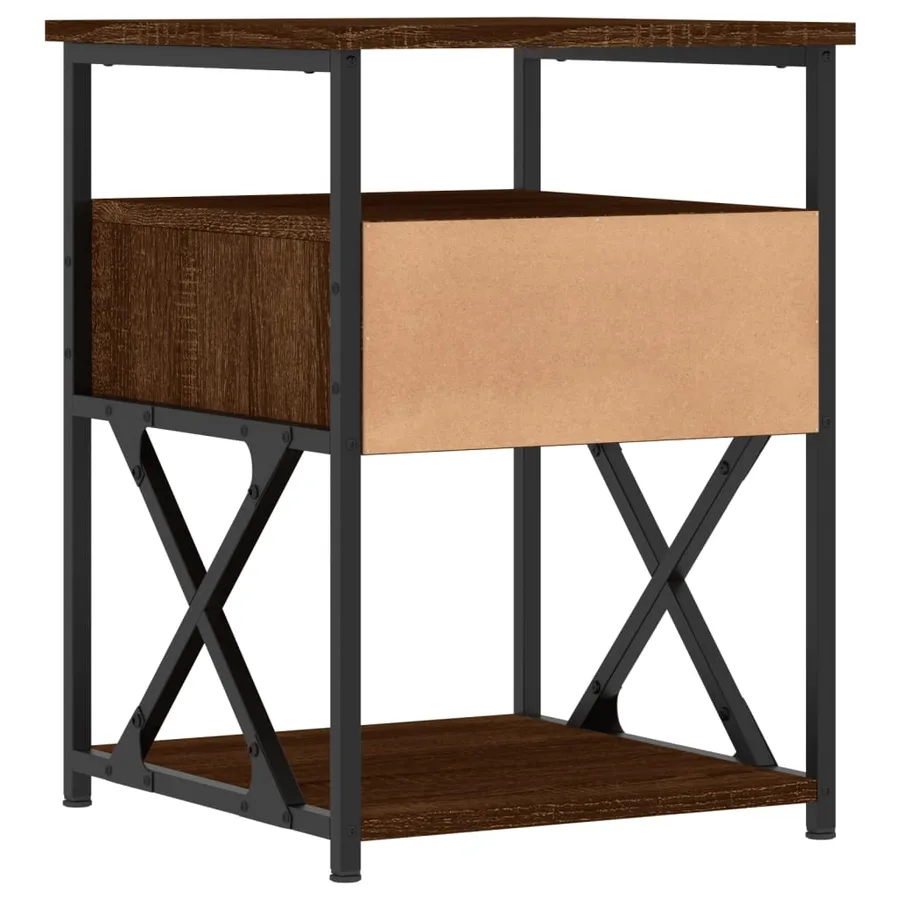 Tables de chevet 2pcs chêne marron 40x42x55cm bois d'ingénierie - 9