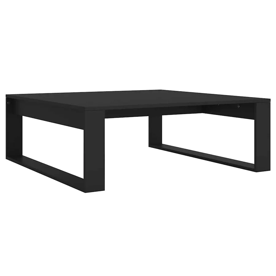 Table basse Noir 100x100x35 cm Bois d’ingénierie - 2