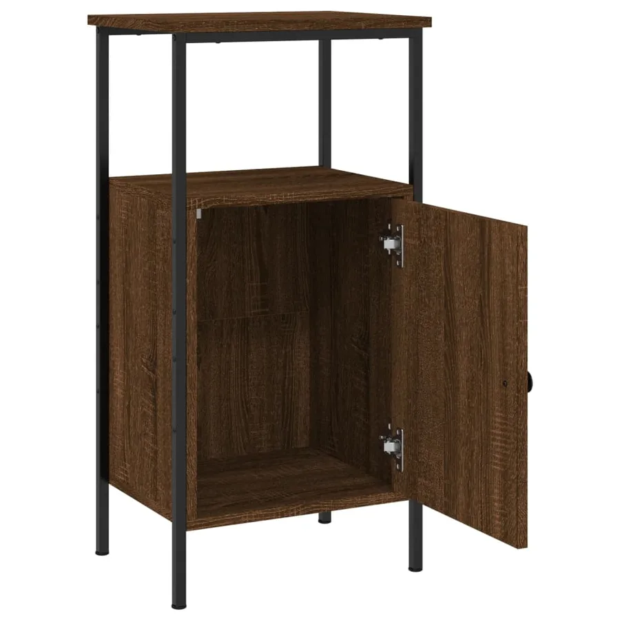 Table de chevet chêne marron 41x31x80 cm bois d'ingénierie - 4