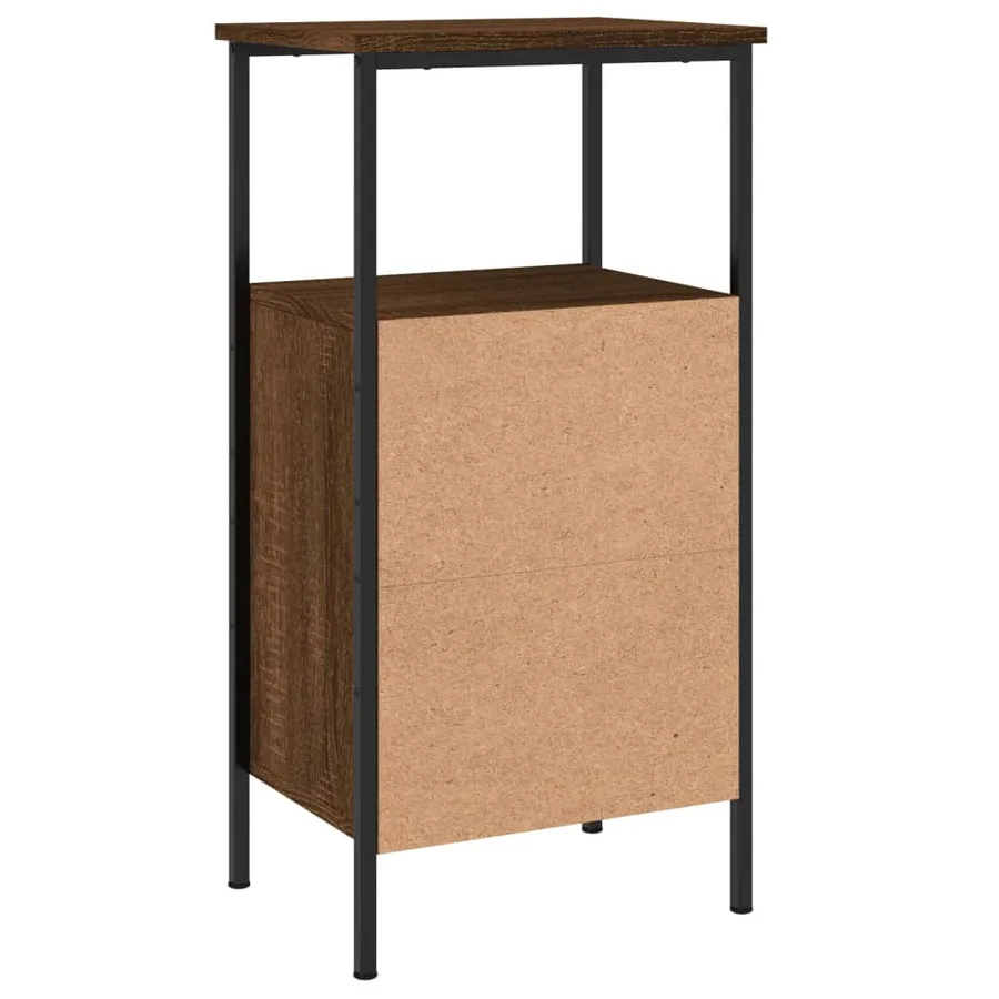 Table de chevet chêne marron 41x31x80 cm bois d'ingénierie - 5