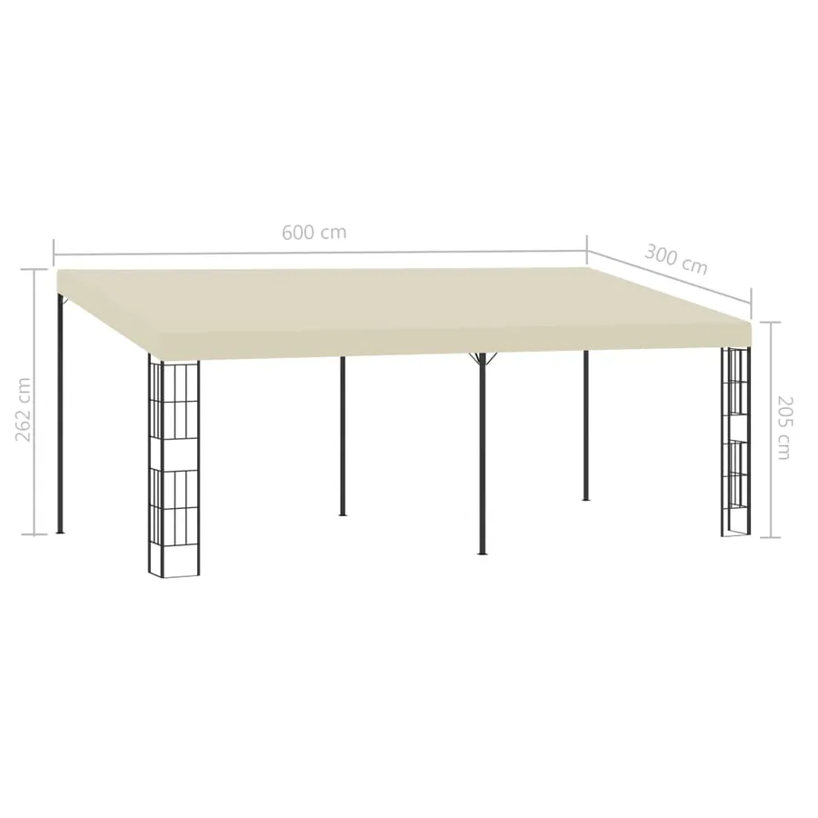Belvédère mural 3x6 m Crème Tissu - 6