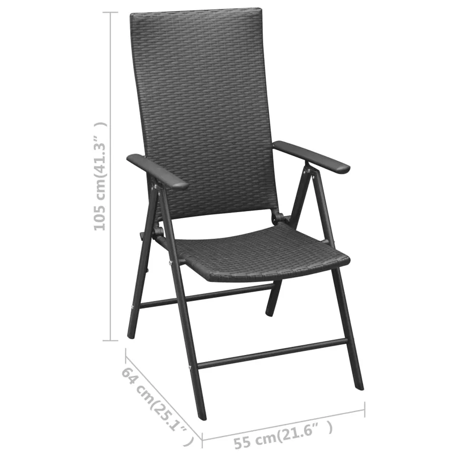 Ensemble à manger de jardin 9 pcs noir - 11
