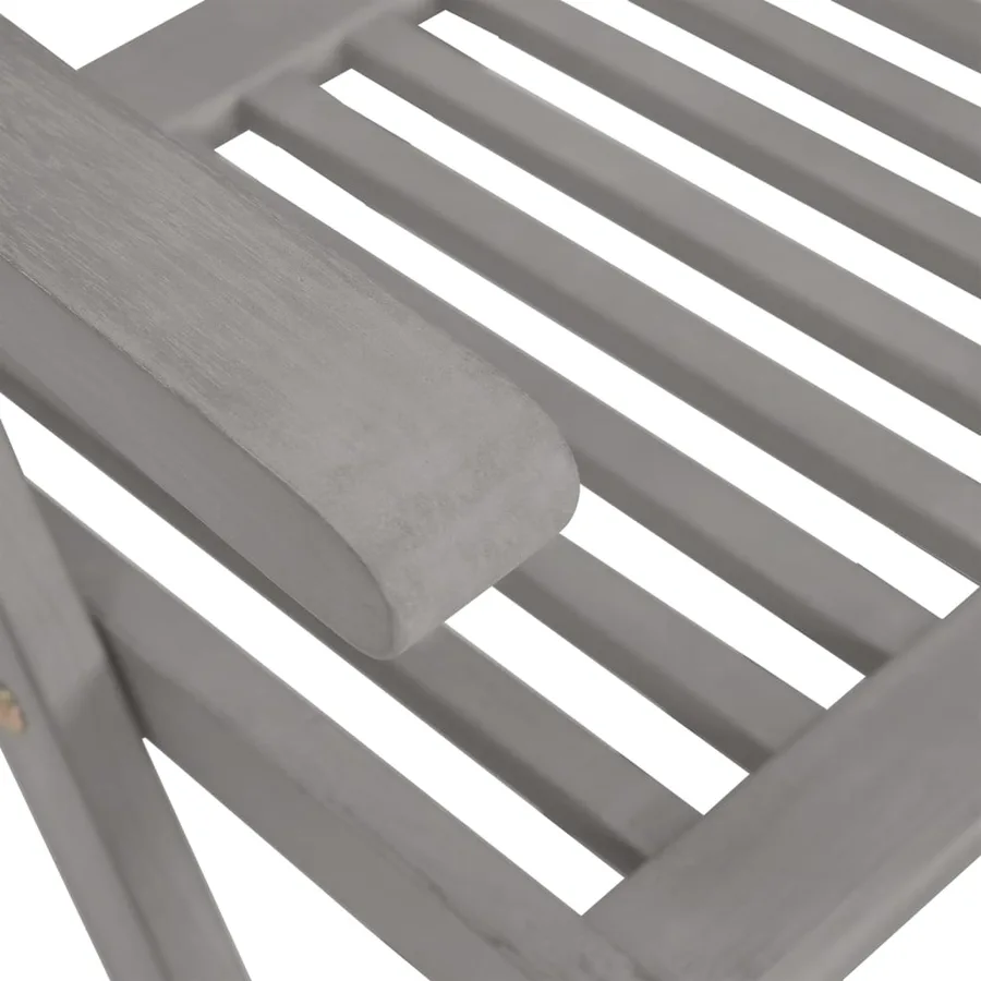 Chaises inclinables de jardin lot de 4 Gris Bois solide acacia - 7