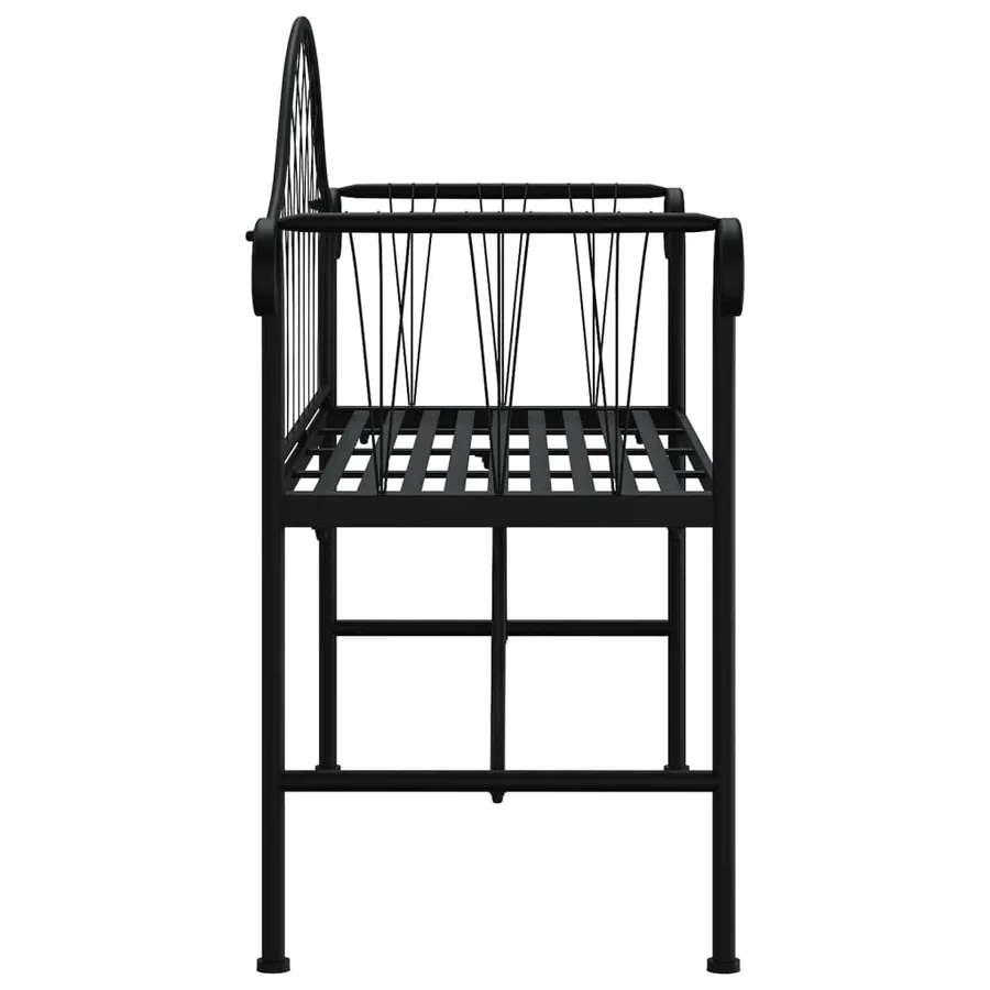Banc de jardin 2 places 128 cm Noir Acier - 4