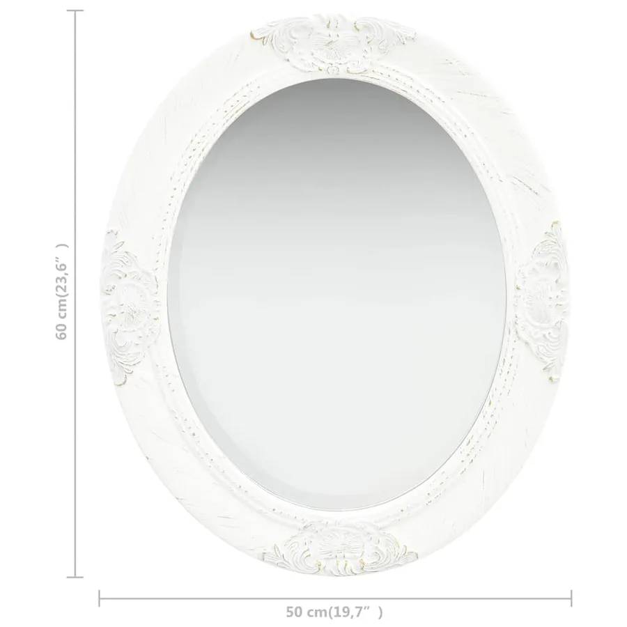Miroir mural style baroque 50x60 cm Blanc - 6