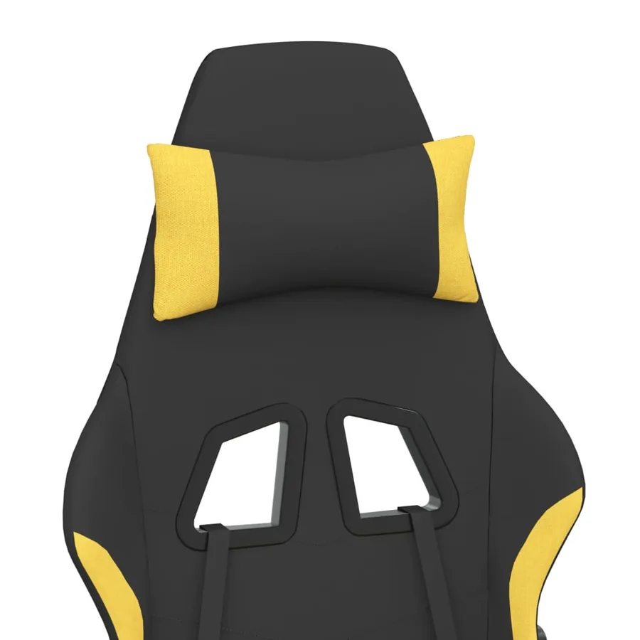 Chaise de jeu avec repose-pied Noir et jaune Tissu - 10