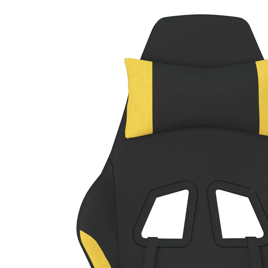 Chaise de jeu avec repose-pied Noir et jaune Tissu - 12