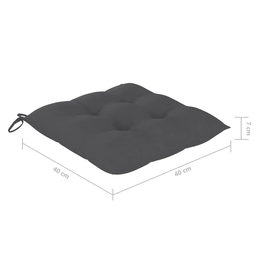 Chaises pliables de jardin avec coussins lot de 8 Teck solide - 11