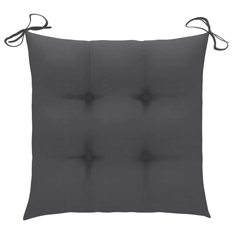 Chaises pliables de jardin avec coussins lot de 8 Teck solide - 9