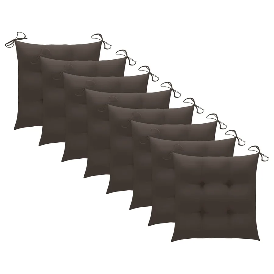 Chaises pliables de jardin avec coussins lot de 8 Teck solide - 6