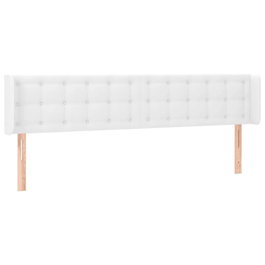 Tête de lit avec oreilles Blanc 163x16x78/88 cm Similicuir - 2