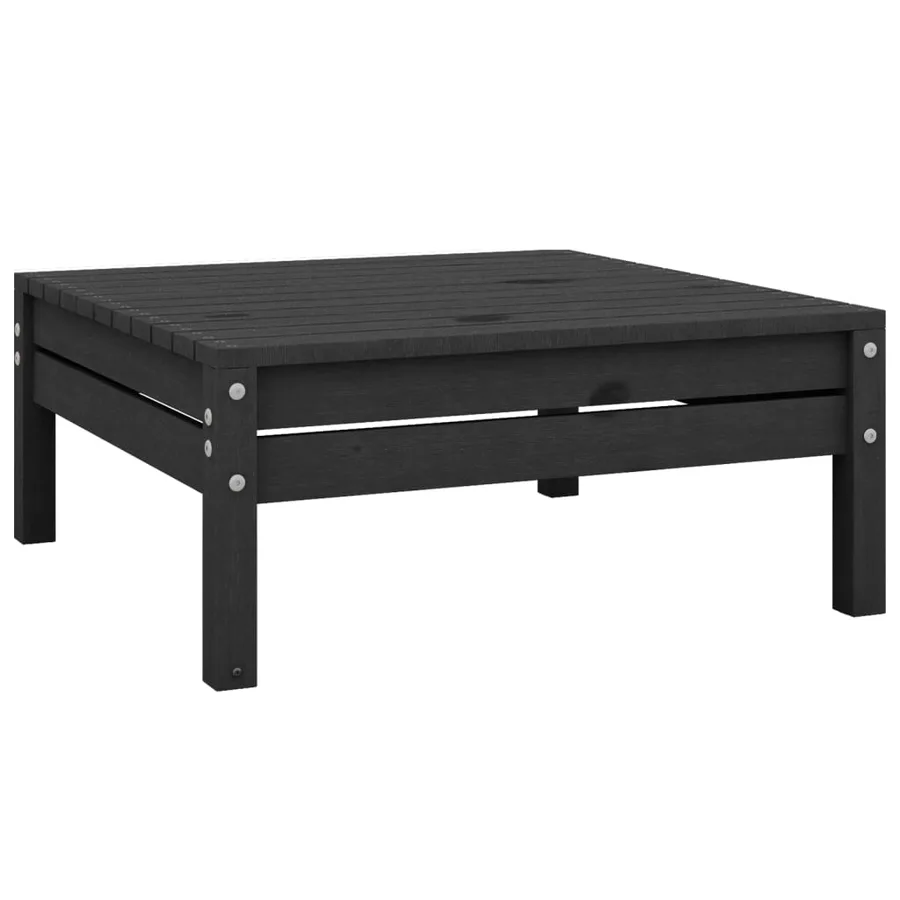 Salon de jardin 4 pcs Noir Bois de pin massif - 10