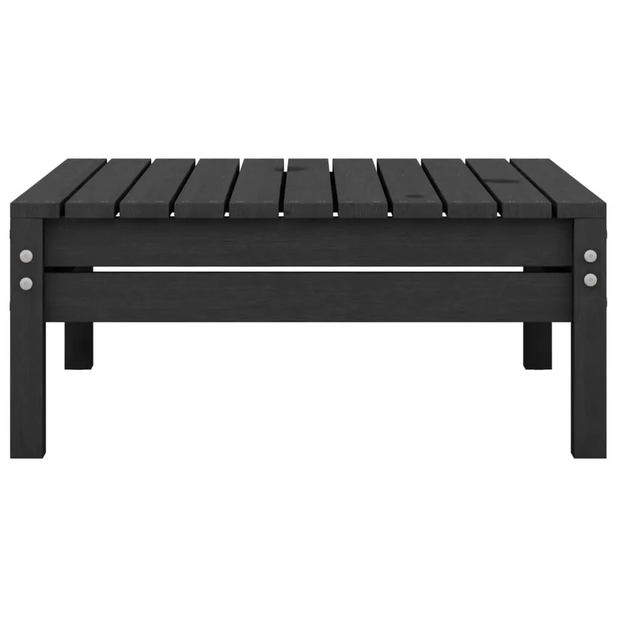 Salon de jardin 4 pcs Noir Bois de pin massif - 12