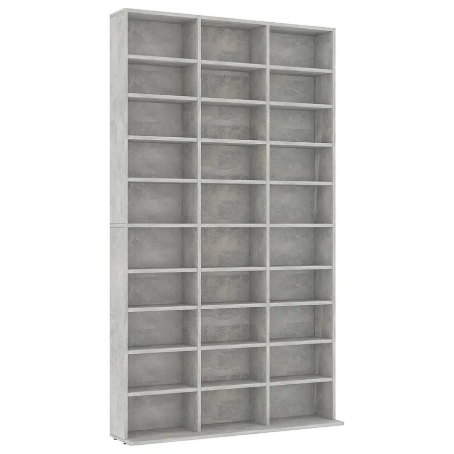 Armoire à CD Gris béton 102x23x177,5 cm Bois d'ingénierie - 2