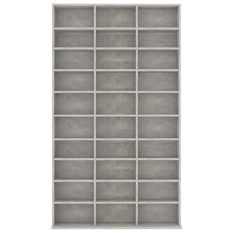 Armoire à CD Gris béton 102x23x177,5 cm Bois d'ingénierie - 3