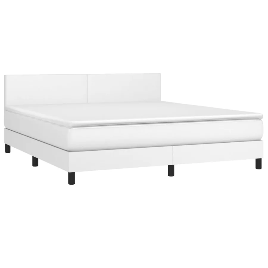 Sommier à lattes de lit avec matelas Blanc 160x200cm Similicuir - 3
