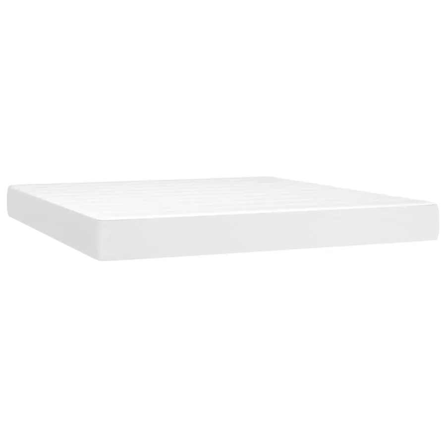 Sommier à lattes de lit avec matelas Blanc 160x200cm Similicuir - 5