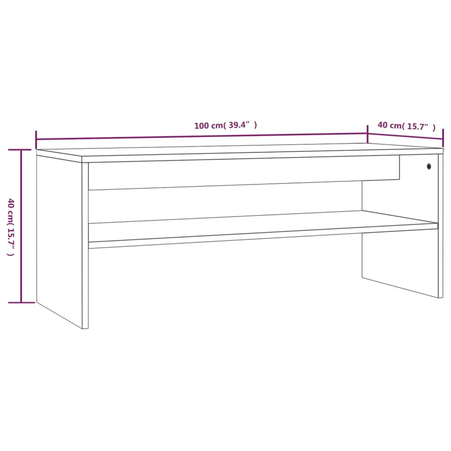 Table basse Sonoma gris 100x40x40 cm Bois d'ingénierie - 7