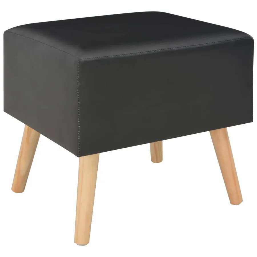 Table de chevet Noir 40x35x40 cm Similicuir - 3