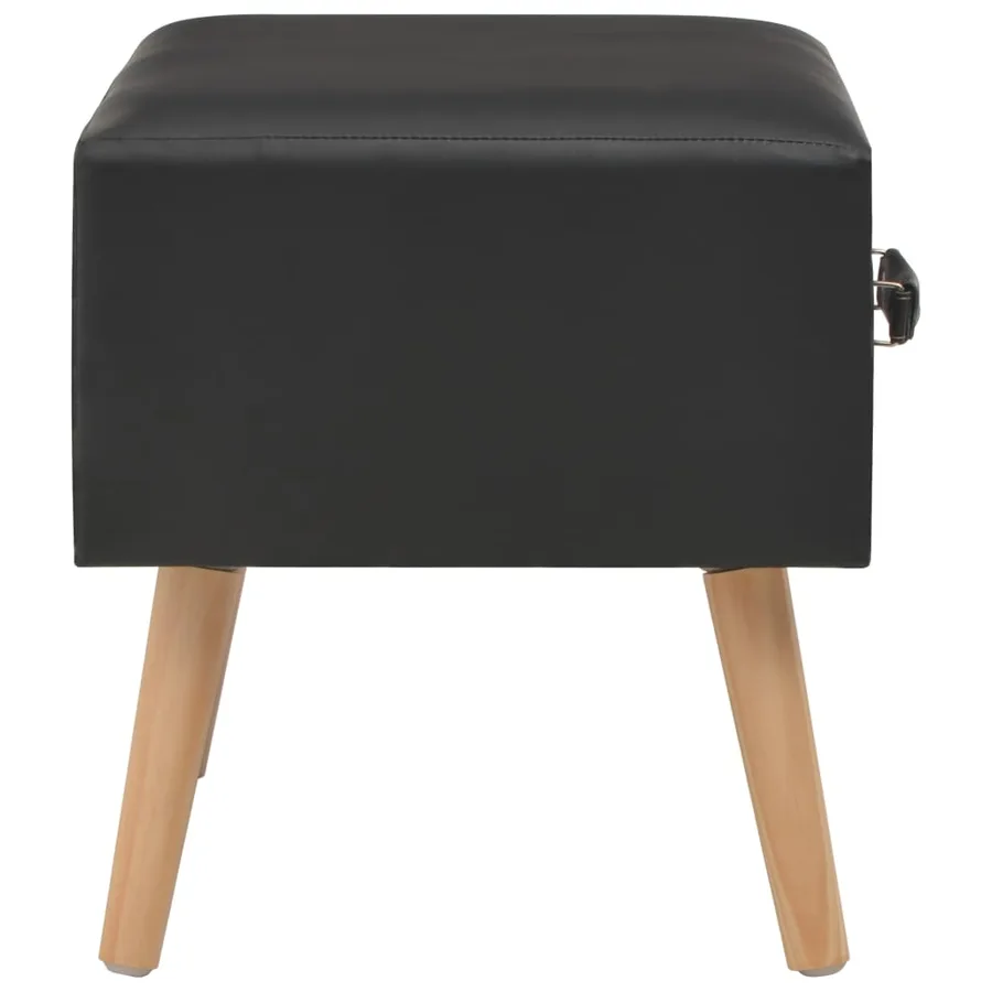 Table de chevet Noir 40x35x40 cm Similicuir - 5