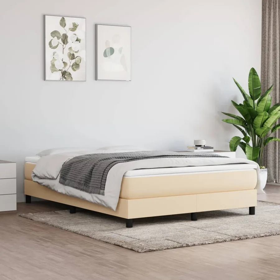 Matelas de lit à ressorts ensachés fermeté moyenne Crème 140x190x20 cm Tissu