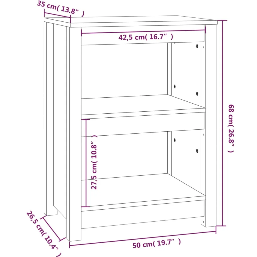 Bibliothèque Marron miel 50x35x68 cm Bois de pin massif - 8