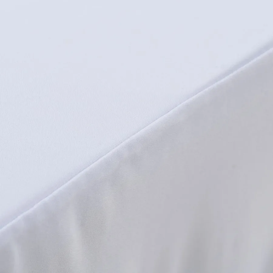 Nappes élastiques de table avec jupon 2 pcs 120x60,5x74cm Blanc - 3