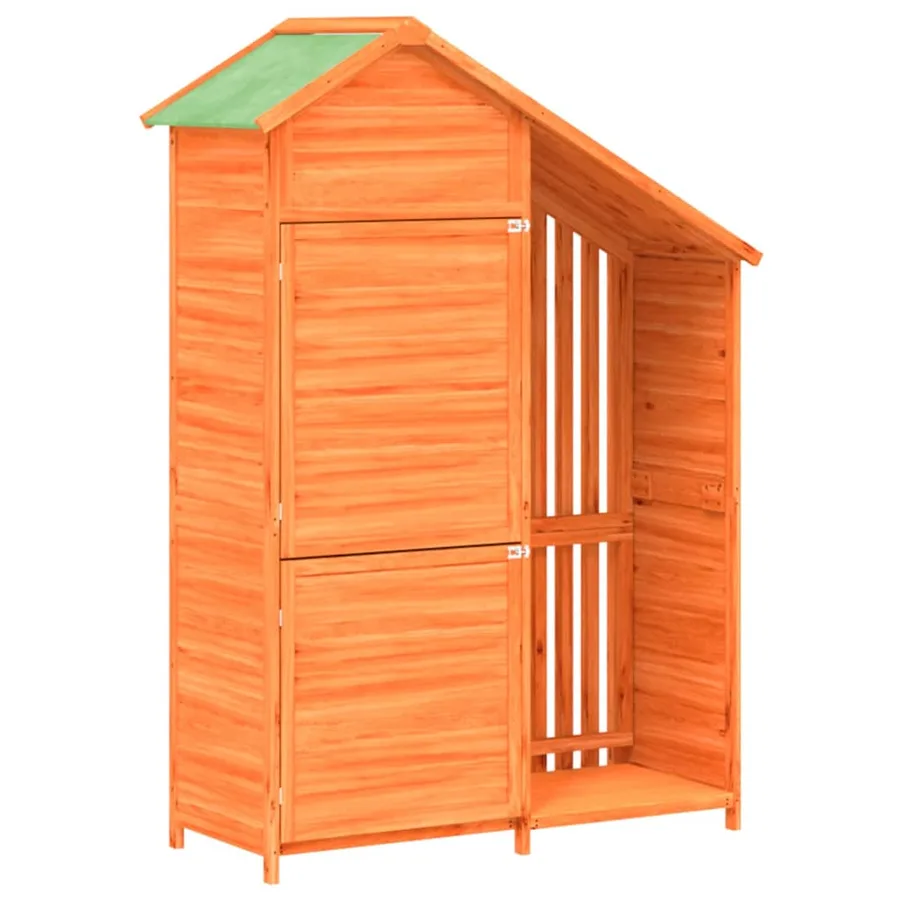 Abri à outils de jardin marron 120x53,5x170 cm bois massif pin - 2