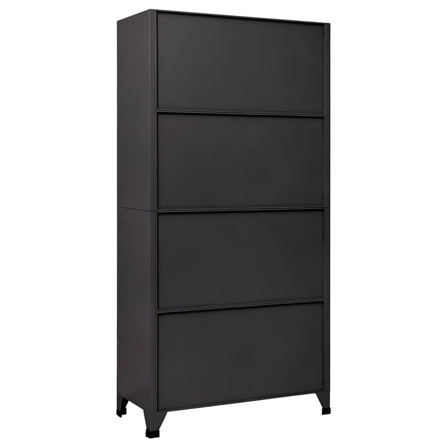 Armoire à casiers Anthracite et rouge 90x40x180 cm Acier - 5