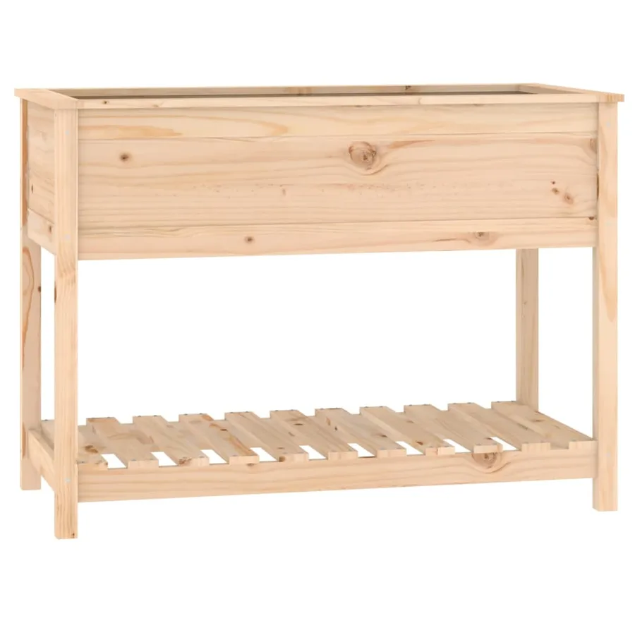 Jardinière avec étagère 111,5x54x81 cm Bois massif de pin - 2