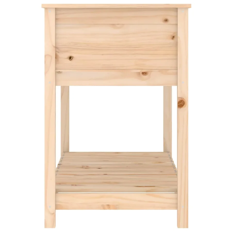 Jardinière avec étagère 111,5x54x81 cm Bois massif de pin - 6