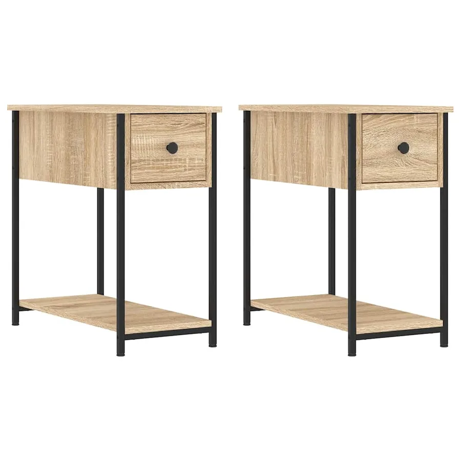 Tables de chevet 2 pcs chêne sonoma 30x60x60 cm bois ingénierie - 2