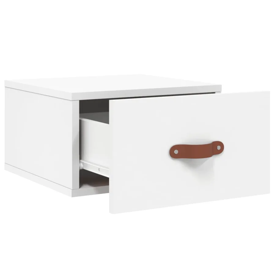 Table de chevet murale blanc 35x35x20 cm - 4