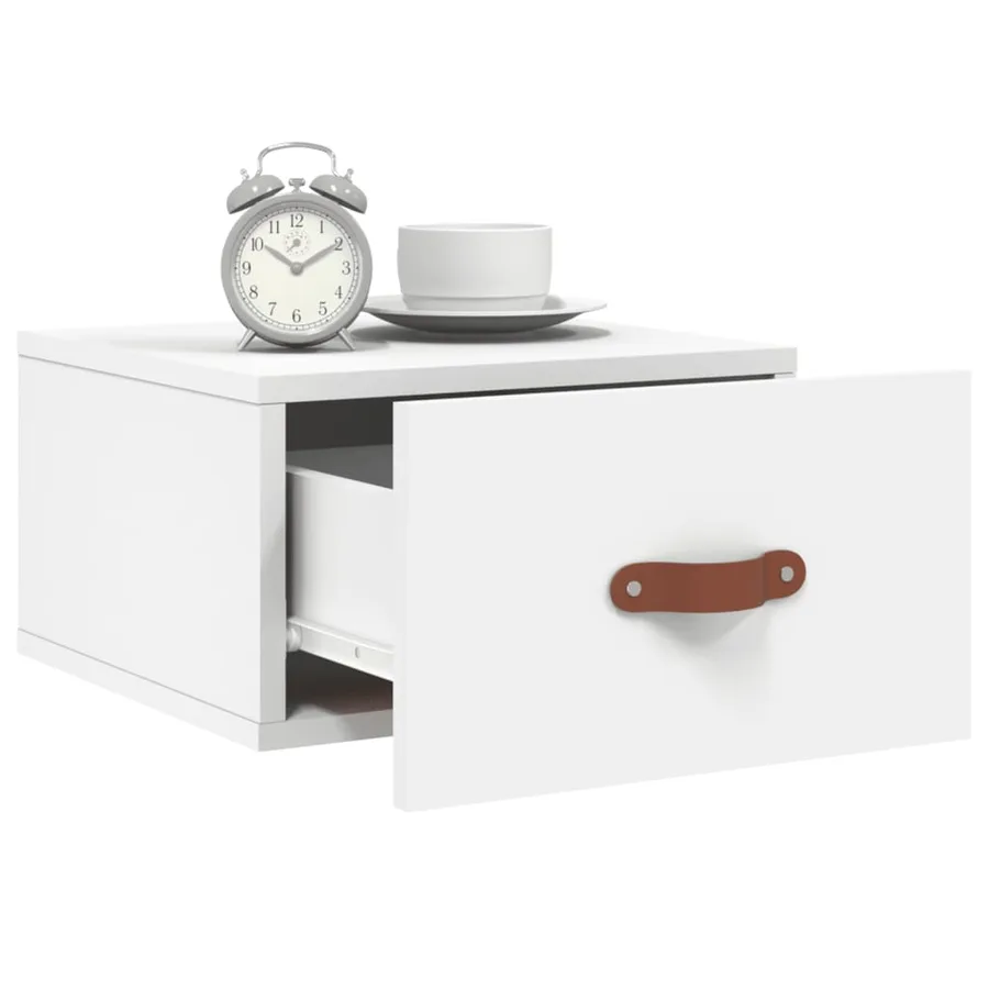 Table de chevet murale blanc 35x35x20 cm - 8
