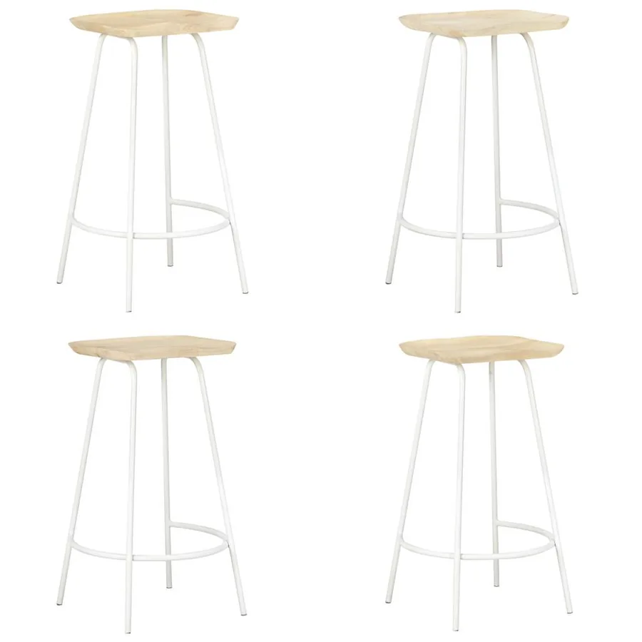 Tabourets de bar lot de 4 bois de manguier massif