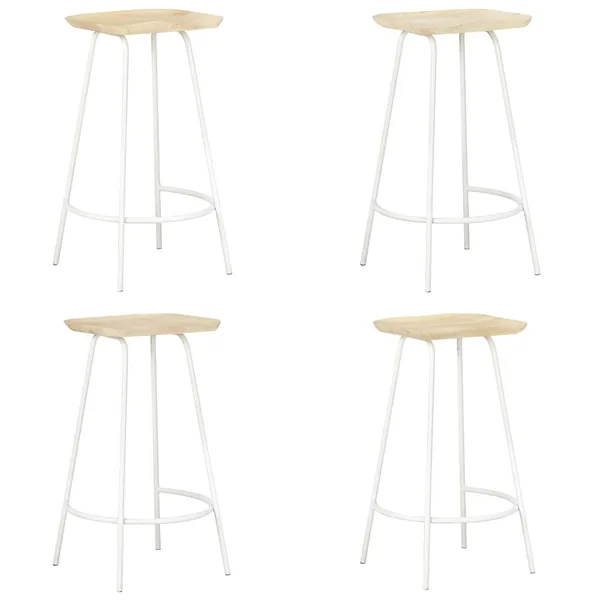 Tabourets de bar lot de 4 bois de manguier massif